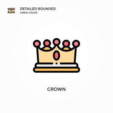 Crown vektör simgesi. Modern vektör illüstrasyon kavramları. Düzenlemesi ve kişiselleştirmesi kolay.