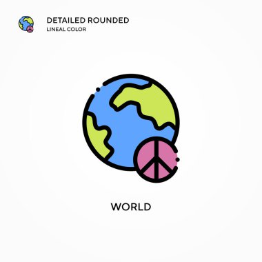 Dünya vektör simgesi. Modern vektör illüstrasyon kavramları. Düzenlemesi ve kişiselleştirmesi kolay.