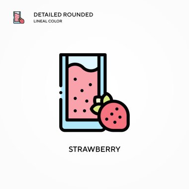 Çilek vektör simgesi. Modern vektör illüstrasyon kavramları. Düzenlemesi ve kişiselleştirmesi kolay.