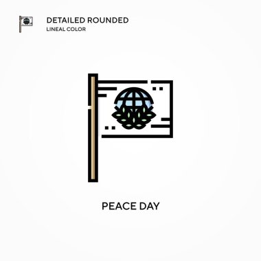 Barış Günü vektör ikonu. Modern vektör illüstrasyon kavramları. Düzenlemesi ve kişiselleştirmesi kolay.