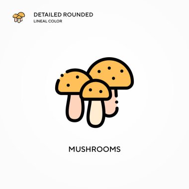 Mantar vektör simgesi. Modern vektör illüstrasyon kavramları. Düzenlemesi ve kişiselleştirmesi kolay.