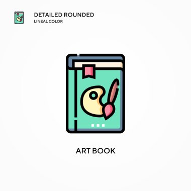 Sanat kitabı vektör simgesi. Modern vektör illüstrasyon kavramları. Düzenlemesi ve kişiselleştirmesi kolay.