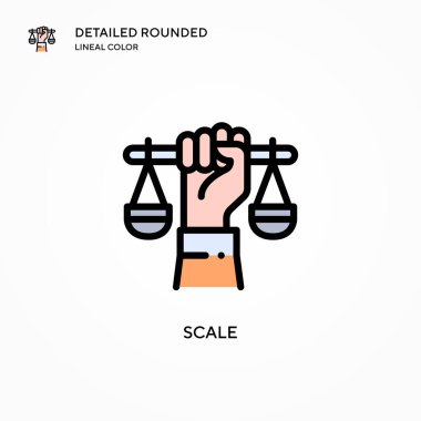 Vektör simgesini ölçekle. Modern vektör illüstrasyon kavramları. Düzenlemesi ve kişiselleştirmesi kolay.