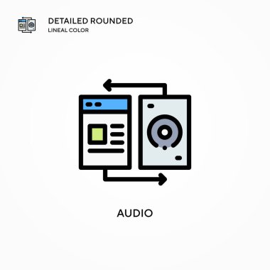Ses vektör simgesi. Modern vektör illüstrasyon kavramları. Düzenlemesi ve kişiselleştirmesi kolay.