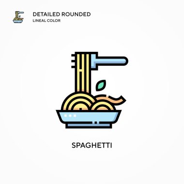 Spagetti vektör ikonu. Modern vektör illüstrasyon kavramları. Düzenlemesi ve kişiselleştirmesi kolay.