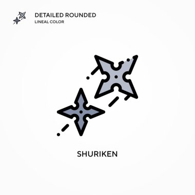 Shuriken vektör simgesi. Modern vektör illüstrasyon kavramları. Düzenlemesi ve kişiselleştirmesi kolay.