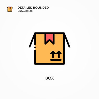Kutu vektör simgesi. Modern vektör illüstrasyon kavramları. Düzenlemesi ve kişiselleştirmesi kolay.