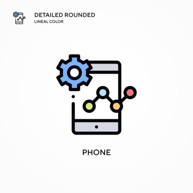 Telefon vektör simgesi. Modern vektör illüstrasyon kavramları. Düzenlemesi ve kişiselleştirmesi kolay.