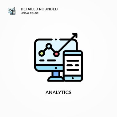 Analitik vektör simgesi. Modern vektör illüstrasyon kavramları. Düzenlemesi ve kişiselleştirmesi kolay.