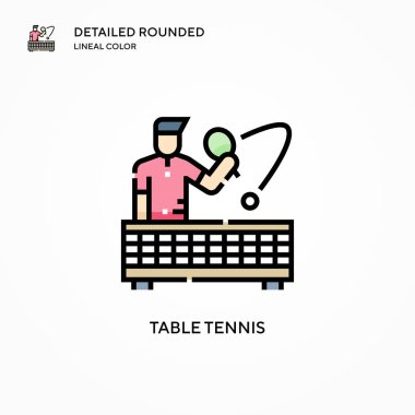 Masa tenisi ikonu. Modern vektör illüstrasyon kavramları. Düzenlemesi ve kişiselleştirmesi kolay.