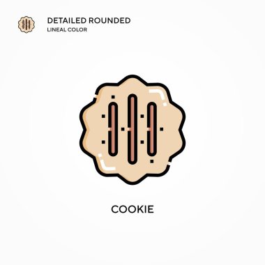 Kurabiye vektör simgesi. Modern vektör illüstrasyon kavramları. Düzenlemesi ve kişiselleştirmesi kolay.