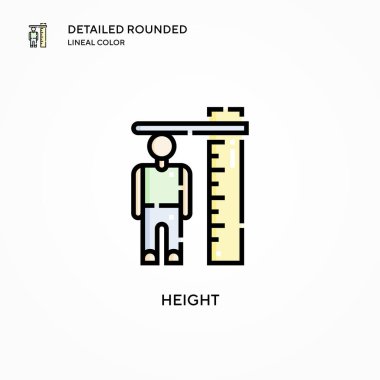 Yükseklik vektör simgesi. Modern vektör illüstrasyon kavramları. Düzenlemesi ve kişiselleştirmesi kolay.