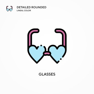 Gözlük vektör simgesi. Modern vektör illüstrasyon kavramları. Düzenlemesi ve kişiselleştirmesi kolay.