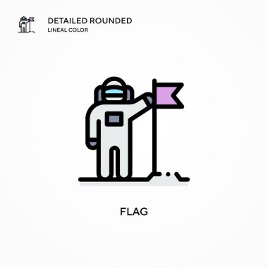 Bayrak vektör simgesi. Modern vektör illüstrasyon kavramları. Düzenlemesi ve kişiselleştirmesi kolay.