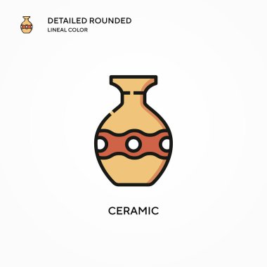 Seramik vektör simgesi. Modern vektör illüstrasyon kavramları. Düzenlemesi ve kişiselleştirmesi kolay.