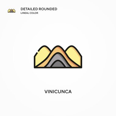 Vinicunca vektör simgesi. Modern vektör illüstrasyon kavramları. Düzenlemesi ve kişiselleştirmesi kolay.