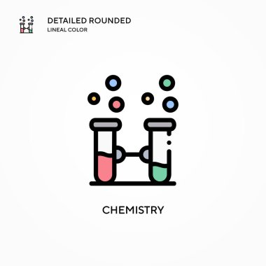 Kimya vektör simgesi. Modern vektör illüstrasyon kavramları. Düzenlemesi ve kişiselleştirmesi kolay.
