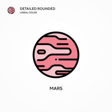 Mars vektör simgesi. Modern vektör illüstrasyon kavramları. Düzenlemesi ve kişiselleştirmesi kolay.