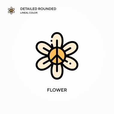 Çiçek vektör simgesi. Modern vektör illüstrasyon kavramları. Düzenlemesi ve kişiselleştirmesi kolay.
