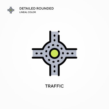 Trafik vektör simgesi. Modern vektör illüstrasyon kavramları. Düzenlemesi ve kişiselleştirmesi kolay.