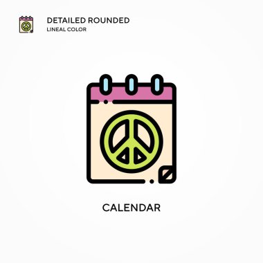 Takvim vektör simgesi. Modern vektör illüstrasyon kavramları. Düzenlemesi ve kişiselleştirmesi kolay.