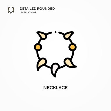 Kolye vektör simgesi. Modern vektör illüstrasyon kavramları. Düzenlemesi ve kişiselleştirmesi kolay.