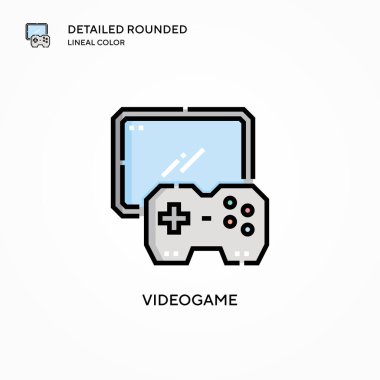 Video oyunu vektör simgesi. Modern vektör illüstrasyon kavramları. Düzenlemesi ve kişiselleştirmesi kolay.
