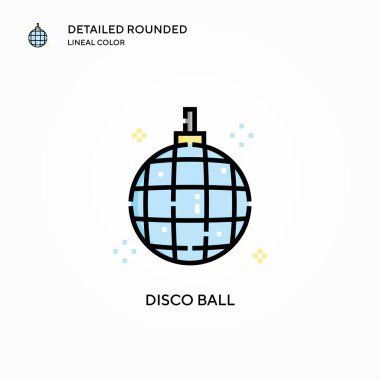 Disko topu vektör simgesi. Modern vektör illüstrasyon kavramları. Düzenlemesi ve kişiselleştirmesi kolay.