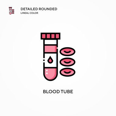 Kan tüpü vektör simgesi. Modern vektör illüstrasyon kavramları. Düzenlemesi ve kişiselleştirmesi kolay.