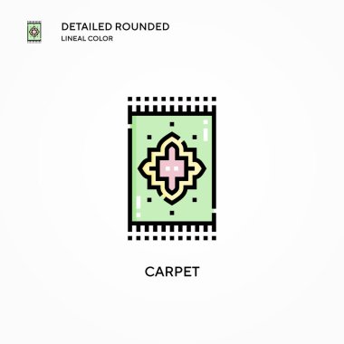 Halı vektör simgesi. Modern vektör illüstrasyon kavramları. Düzenlemesi ve kişiselleştirmesi kolay.