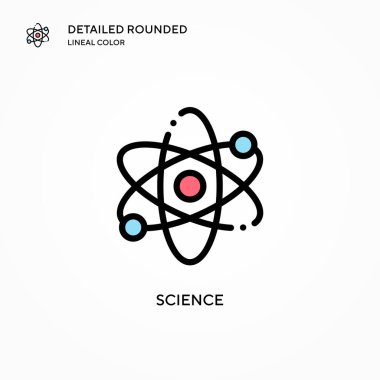 Bilim vektör simgesi. Modern vektör illüstrasyon kavramları. Düzenlemesi ve kişiselleştirmesi kolay.