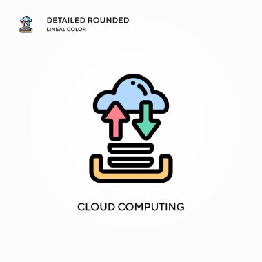 Bulut hesaplama vektör simgesi. Modern vektör illüstrasyon kavramları. Düzenlemesi ve kişiselleştirmesi kolay.