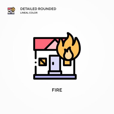 Vektör simgesini ateşle. Modern vektör illüstrasyon kavramları. Düzenlemesi ve kişiselleştirmesi kolay.