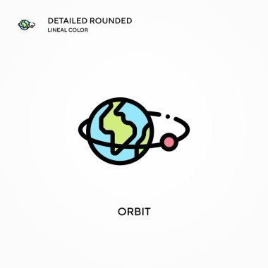 Yörünge vektör simgesi. Modern vektör illüstrasyon kavramları. Düzenlemesi ve kişiselleştirmesi kolay.