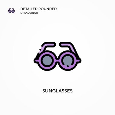 Güneş gözlüğü vektör simgesi. Modern vektör illüstrasyon kavramları. Düzenlemesi ve kişiselleştirmesi kolay.