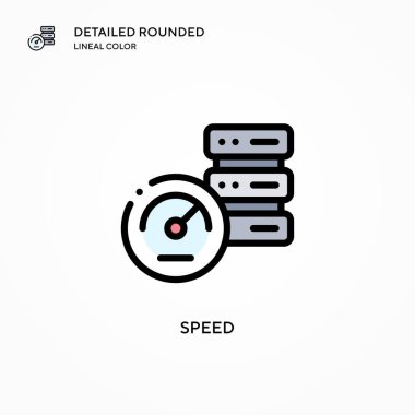 Hız vektör simgesi. Modern vektör illüstrasyon kavramları. Düzenlemesi ve kişiselleştirmesi kolay.