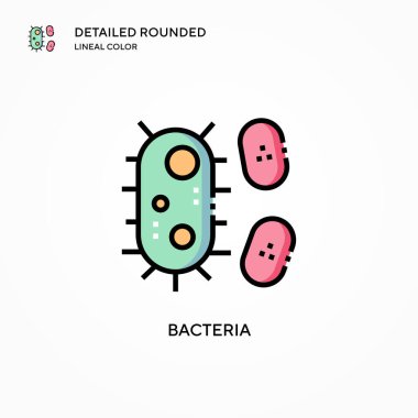 Bakteri vektör simgesi. Modern vektör illüstrasyon kavramları. Düzenlemesi ve kişiselleştirmesi kolay.