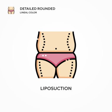 Liposuction vektör simgesi. Modern vektör illüstrasyon kavramları. Düzenlemesi ve kişiselleştirmesi kolay.