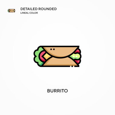 Burrito vektör simgesi. Modern vektör illüstrasyon kavramları. Düzenlemesi ve kişiselleştirmesi kolay.