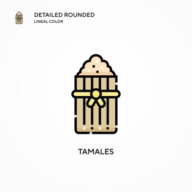 Tamales vektör simgesi. Modern vektör illüstrasyon kavramları. Düzenlemesi ve kişiselleştirmesi kolay.
