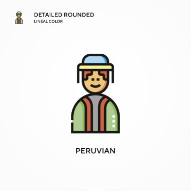 Peru vektör simgesi. Modern vektör illüstrasyon kavramları. Düzenlemesi ve kişiselleştirmesi kolay.