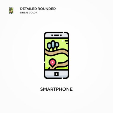 Akıllı telefon vektör simgesi. Modern vektör illüstrasyon kavramları. Düzenlemesi ve kişiselleştirmesi kolay.