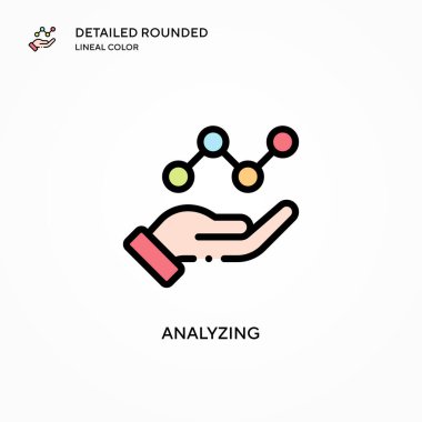 Vektör simgesi analiz ediliyor. Modern vektör illüstrasyon kavramları. Düzenlemesi ve kişiselleştirmesi kolay.