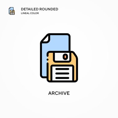 Arşiv vektör simgesi. Modern vektör illüstrasyon kavramları. Düzenlemesi ve kişiselleştirmesi kolay.