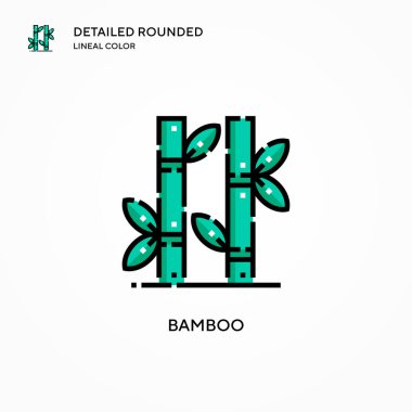 Bambu vektör simgesi. Modern vektör illüstrasyon kavramları. Düzenlemesi ve kişiselleştirmesi kolay.