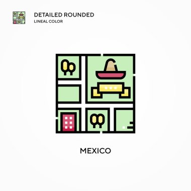 Meksika vektör ikonu. Modern vektör illüstrasyon kavramları. Düzenlemesi ve kişiselleştirmesi kolay.