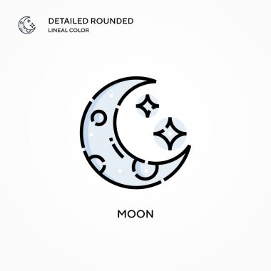 Ay vektör simgesi. Modern vektör illüstrasyon kavramları. Düzenlemesi ve kişiselleştirmesi kolay.