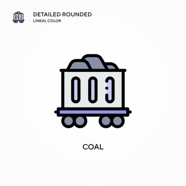 Kömür vektör simgesi. Modern vektör illüstrasyon kavramları. Düzenlemesi ve kişiselleştirmesi kolay.
