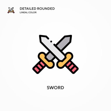 Kılıç vektör simgesi. Modern vektör illüstrasyon kavramları. Düzenlemesi ve kişiselleştirmesi kolay.