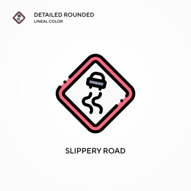 Kaygan yol vektör simgesi. Modern vektör illüstrasyon kavramları. Düzenlemesi ve kişiselleştirmesi kolay.